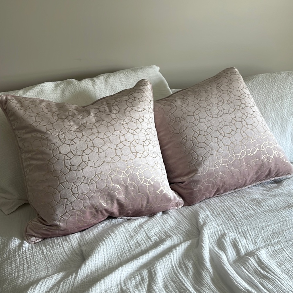 two throw pillows